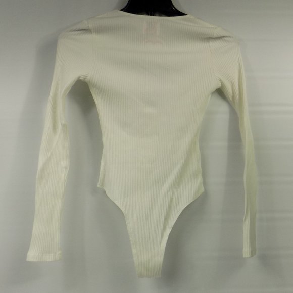 LoveLA Brenda Snap Button Long Sleeve V-Neck Bodysuit Size S - Picture 4 of 10